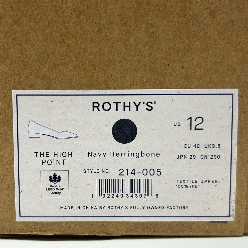 Rothy’s The High Point Knit Heels Navy Blue Sustainable Shoes Size 12 New In Box - Picture 11 of 12